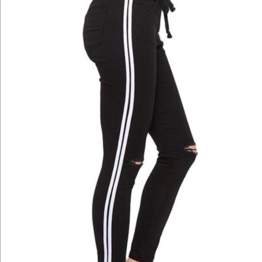 Women's Destroyed Thick Side Striped Jogger